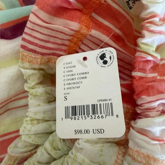 Free People dream in color convertible Yellow Striped Pants/Romper, jumpsuit,NWT - Picture 7 of 8